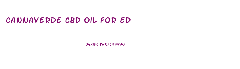 Cannaverde Cbd Oil For Ed