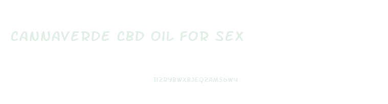Cannaverde Cbd Oil For Sex