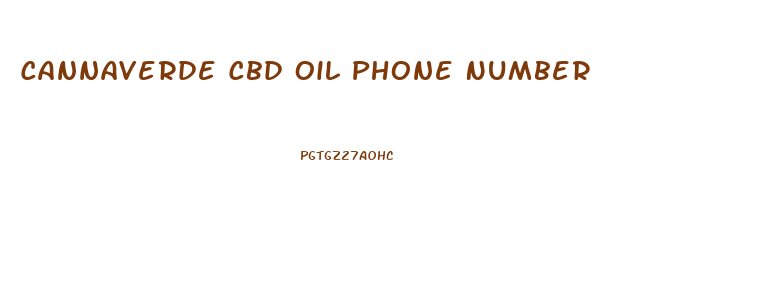 Cannaverde Cbd Oil Phone Number
