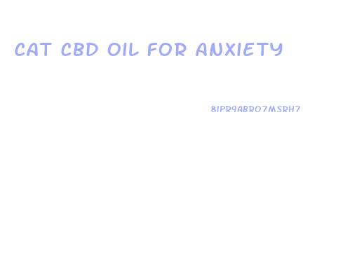 Cat Cbd Oil For Anxiety