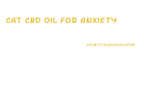 Cat Cbd Oil For Anxiety