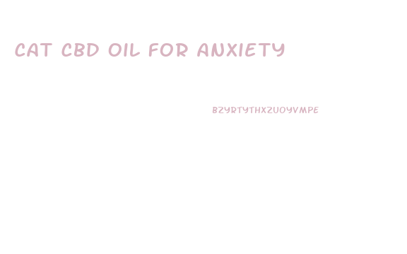 Cat Cbd Oil For Anxiety