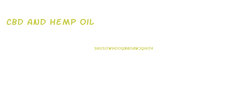 Cbd And Hemp Oil