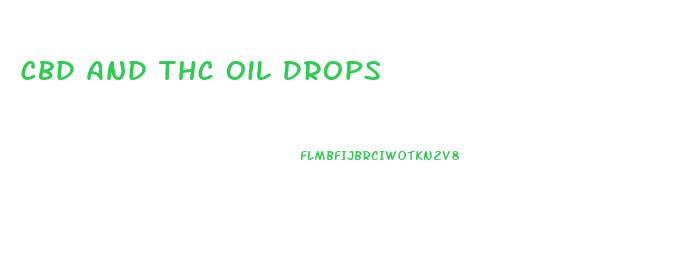 Cbd And Thc Oil Drops