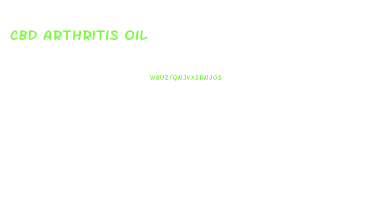 Cbd Arthritis Oil