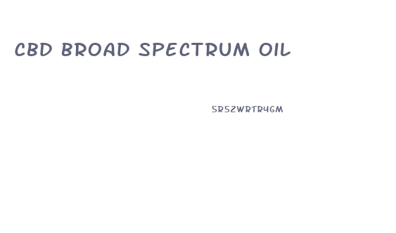 Cbd Broad Spectrum Oil