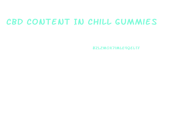 Cbd Content In Chill Gummies