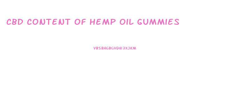 Cbd Content Of Hemp Oil Gummies
