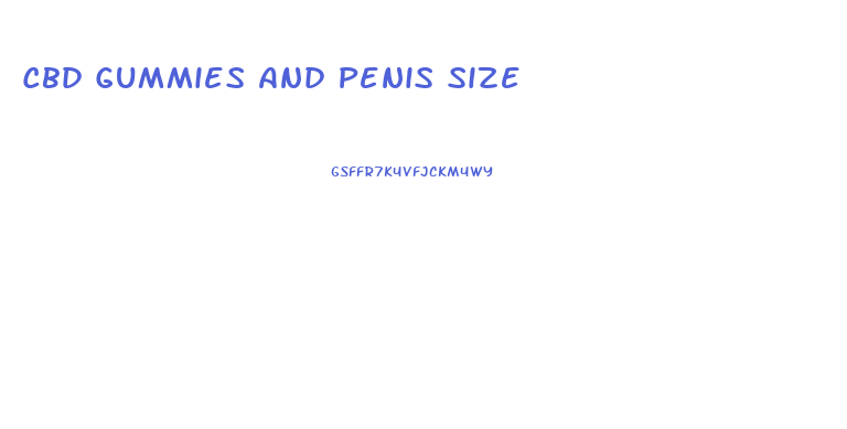Cbd Gummies And Penis Size