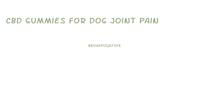 Cbd Gummies For Dog Joint Pain