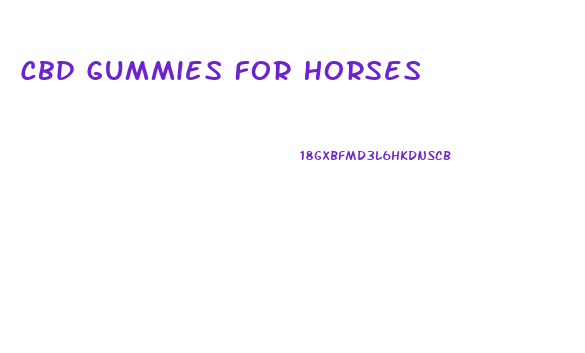 Cbd Gummies For Horses