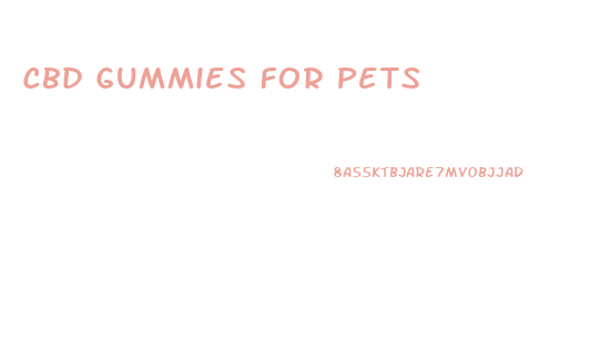 Cbd Gummies For Pets