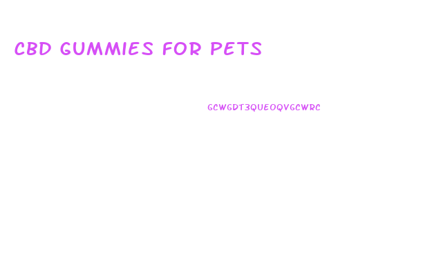 Cbd Gummies For Pets