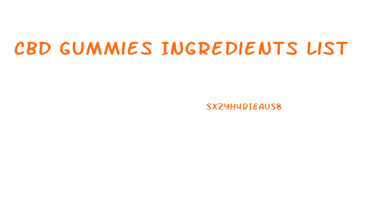 Cbd Gummies Ingredients List