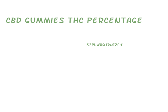 Cbd Gummies Thc Percentage