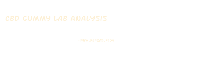 Cbd Gummy Lab Analysis