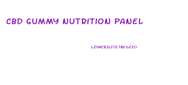 Cbd Gummy Nutrition Panel