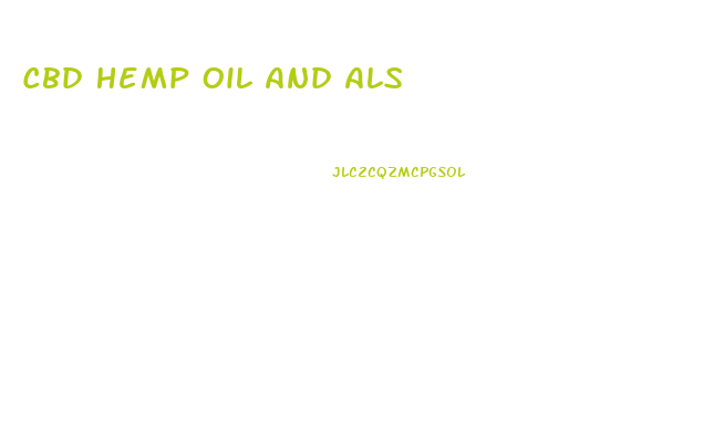 Cbd Hemp Oil And Als