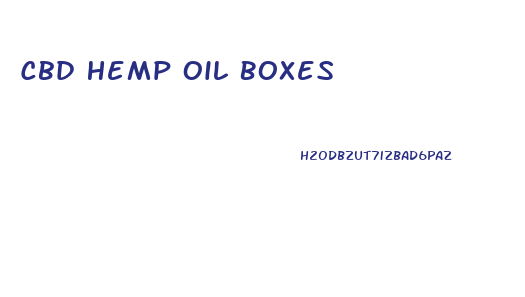 Cbd Hemp Oil Boxes