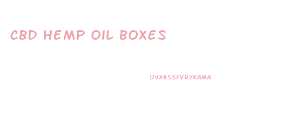 Cbd Hemp Oil Boxes