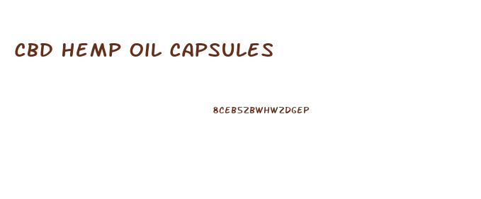 Cbd Hemp Oil Capsules