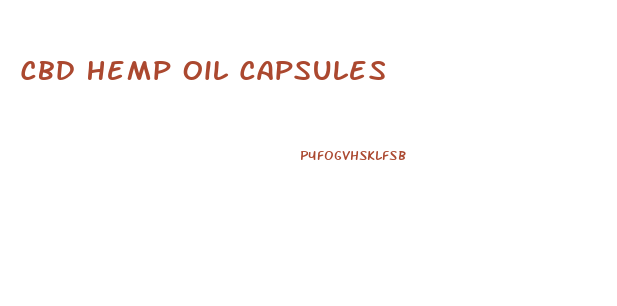 Cbd Hemp Oil Capsules