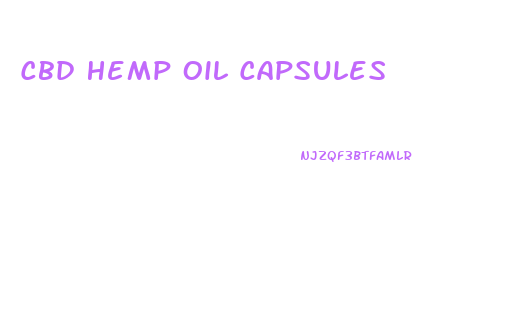 Cbd Hemp Oil Capsules