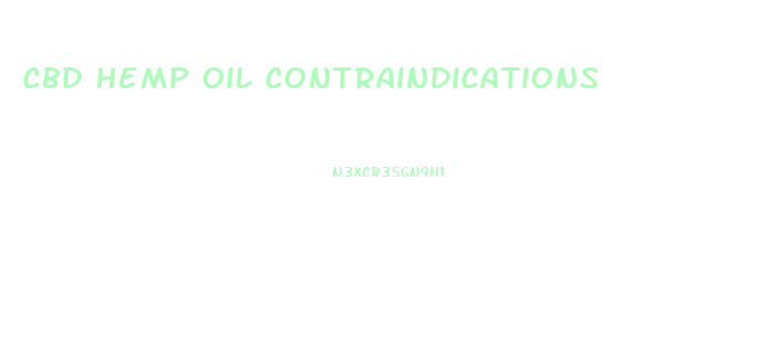 Cbd Hemp Oil Contraindications