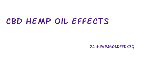 Cbd Hemp Oil Effects