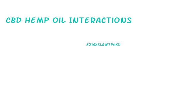 Cbd Hemp Oil Interactions