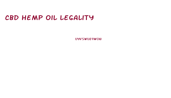 Cbd Hemp Oil Legality