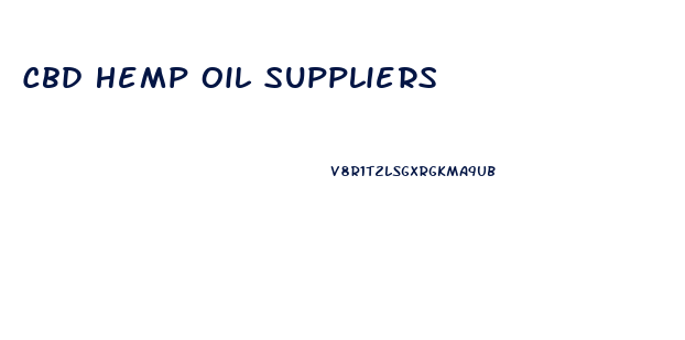 Cbd Hemp Oil Suppliers