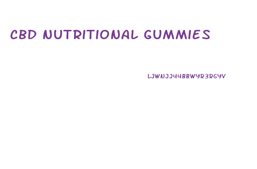 Cbd Nutritional Gummies
