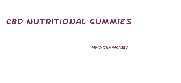 Cbd Nutritional Gummies