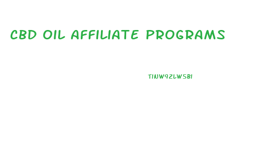 Cbd Oil Affiliate Programs