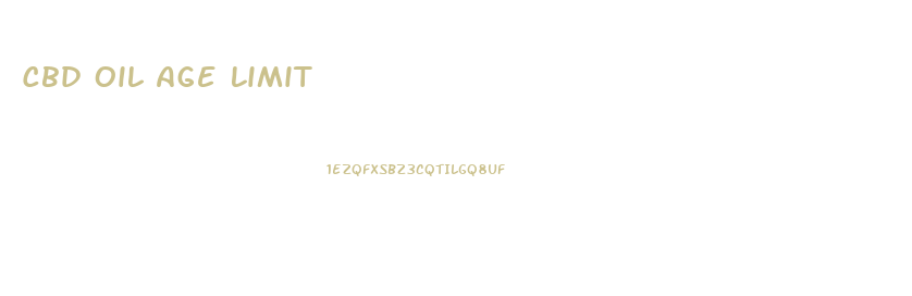 Cbd Oil Age Limit