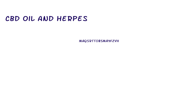Cbd Oil And Herpes