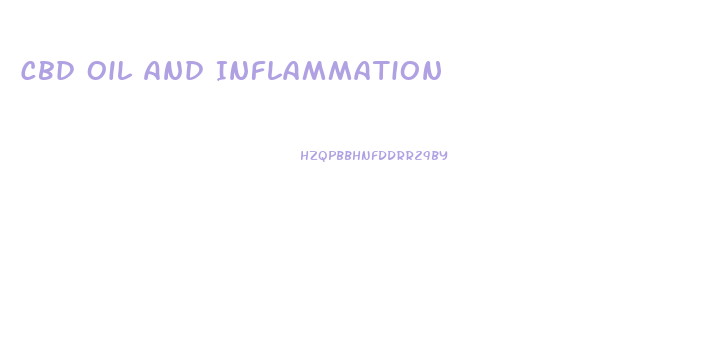 Cbd Oil And Inflammation