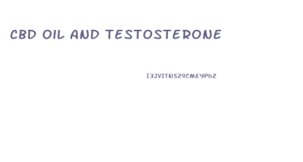 Cbd Oil And Testosterone