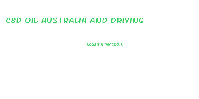 Cbd Oil Australia And Driving