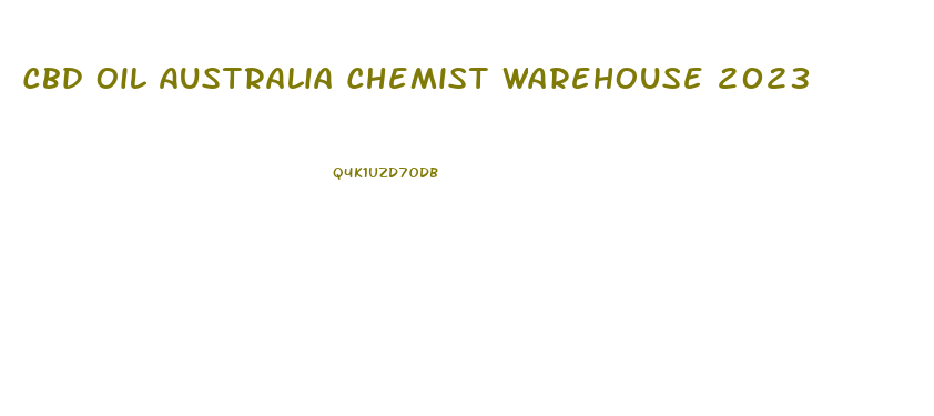Cbd Oil Australia Chemist Warehouse 2023