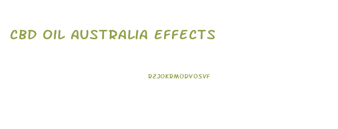 Cbd Oil Australia Effects