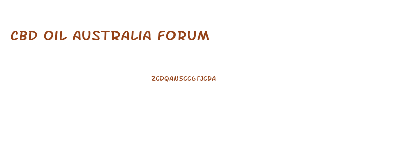 Cbd Oil Australia Forum