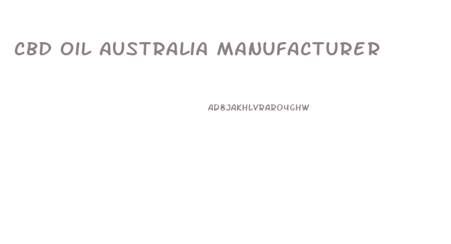 Cbd Oil Australia Manufacturer