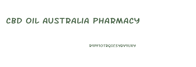 Cbd Oil Australia Pharmacy