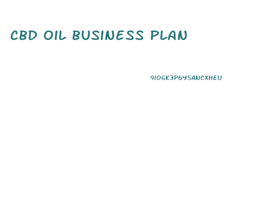 Cbd Oil Business Plan