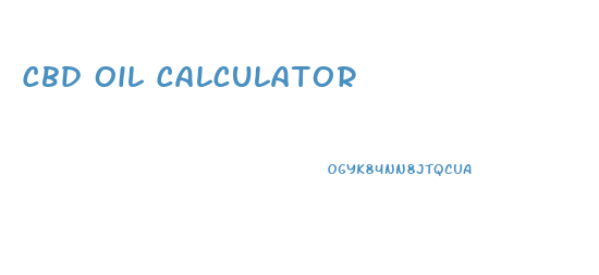 Cbd Oil Calculator