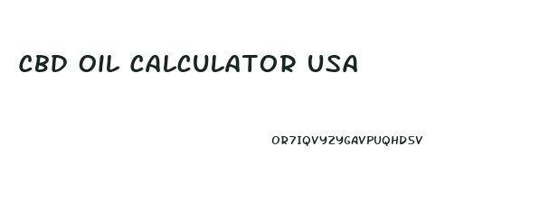 Cbd Oil Calculator Usa