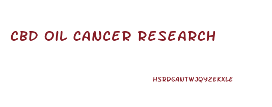 Cbd Oil Cancer Research