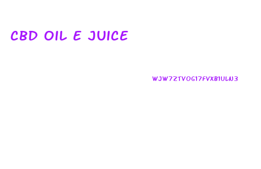 Cbd Oil E Juice